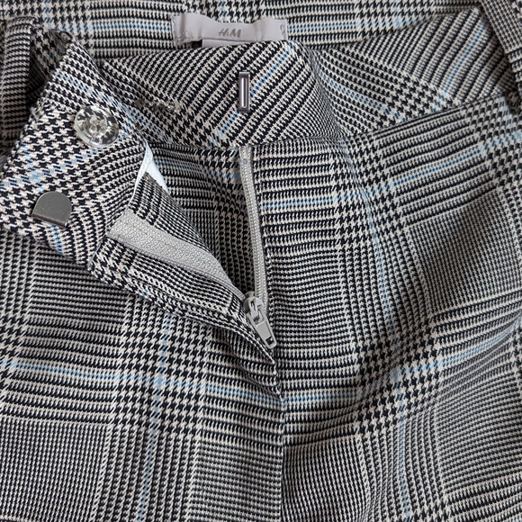 H & M plaid slim trousers checkered mid rise - Picture 8 of 9